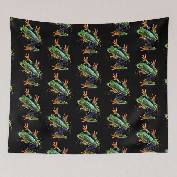 Item preview, Red Eyed Tree Frog Watercolor Frog Keeper Frog Fan designed and sold by JRRTs.