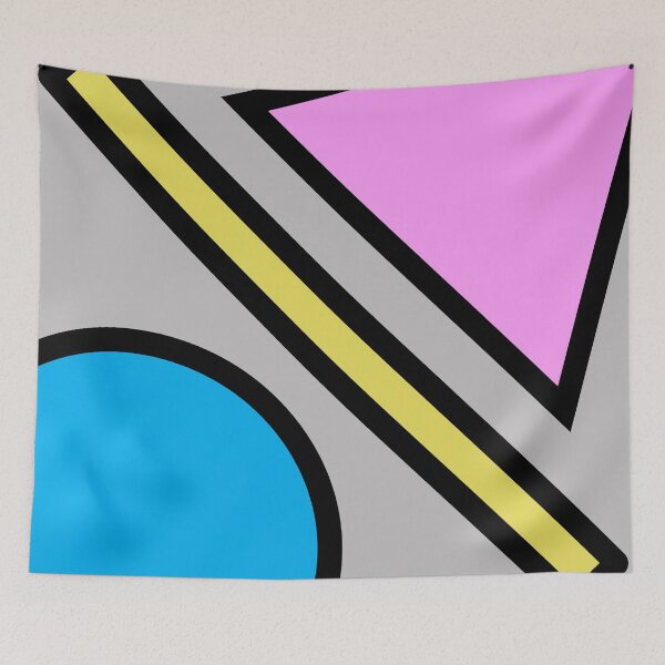 Item preview, Shapes Pattern Line Circle Triangle Pink Yellow & Blue designed and sold by RLWphoto.