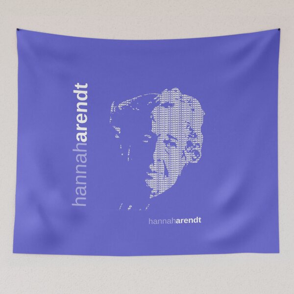 Item preview, Hannah Arendt typographic poster (indigo) designed and sold by CMYKStudio.