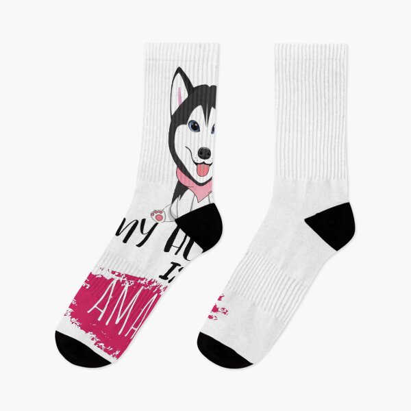 Aperçu de l'œuvre MON HOOMAN EST INCROYABLE MIGNON HUSKEY créée et vendue par WOWART69.