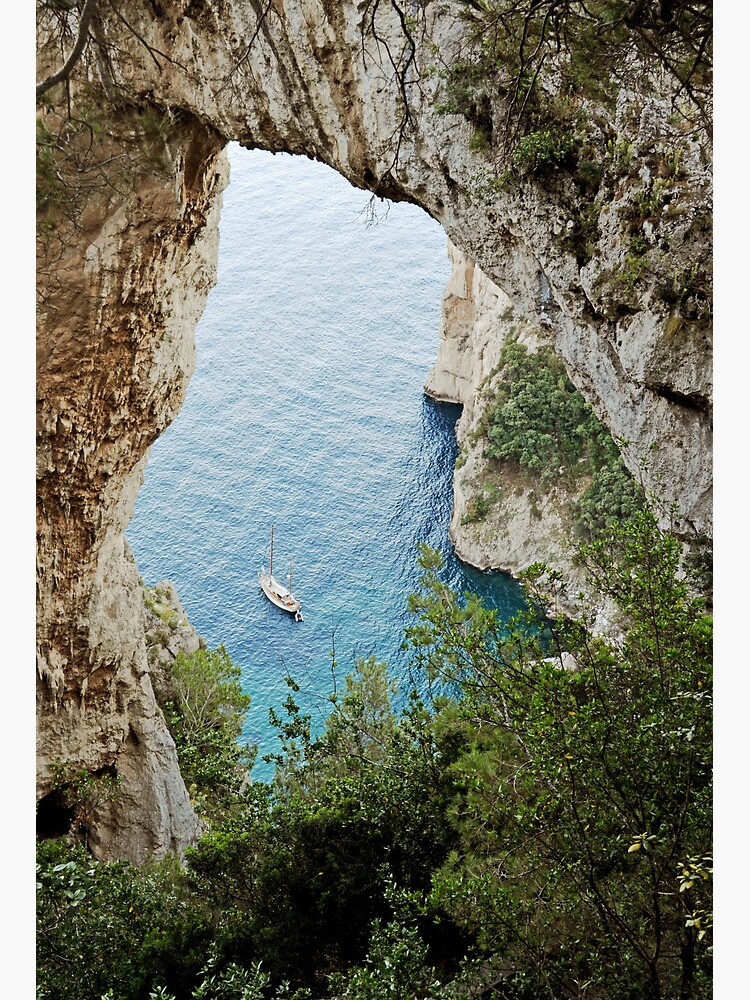 The Arco Naturale (Arch Natural) on Capri, Italy, as viewed from