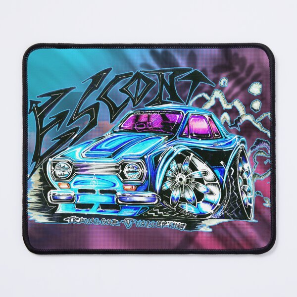 Item preview, cartoon blue racing retro escort MK1 classic ford  designed and sold by vallertine.