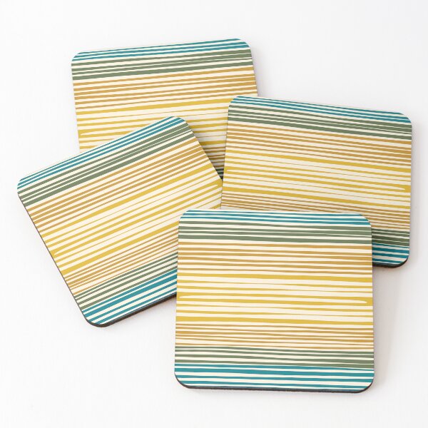 Item preview, Natural Stripes Modern Minimalist Pattern Medium in Moroccan Mustard Ochre Cream  designed and sold by kierkegaard.