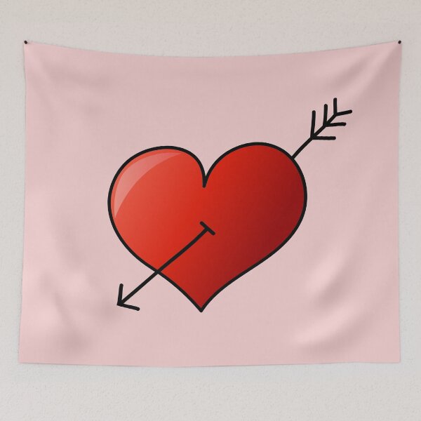 Item preview, Heart with arrow doodle - Cute hand drawn red heart  designed and sold by pixxart.