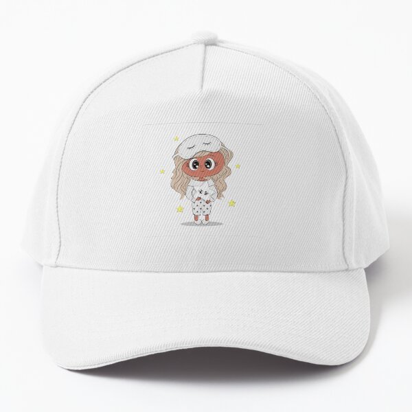 Cute little girl, wearing pajamas and a sleep mask Baseball Cap