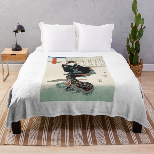 Item preview, Traditional Japanese Woman wearing Kimono - Ukiyo-e Illustration designed and sold by FrostMintStudio.