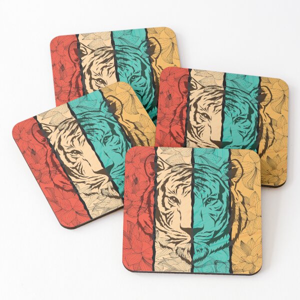 Item preview, Vintage Retro Tiger with Flowers  designed and sold by NawalMagdy.