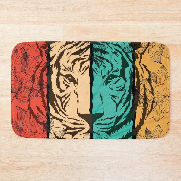 Item preview, Vintage Retro Tiger with Flowers  designed and sold by NawalMagdy.