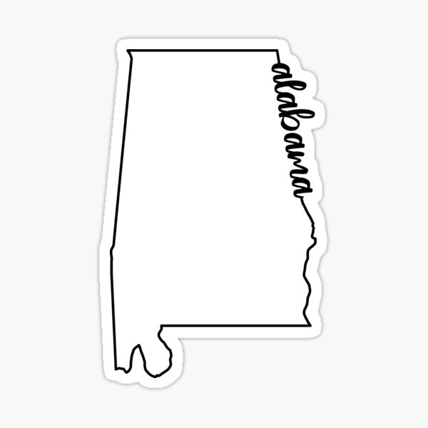 Alabama State Outline Sticker By EvolvClothing Redbubble   St,small,507x507 Pad,600x600,f8f8f8 