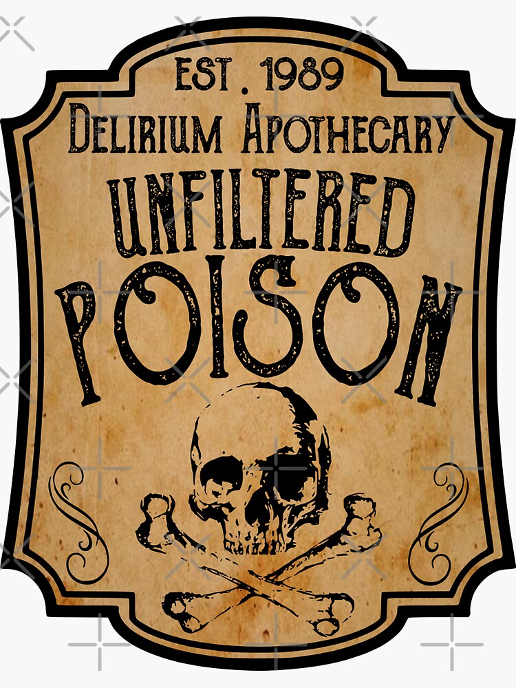 POISON APOTHECARY LABEL Sticker by wadee
