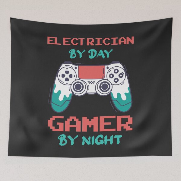 Item preview, Electrician By Day Gamer By Night - Funny Electrician quote gift idea For Men and Women designed and sold by Mmmm3344.