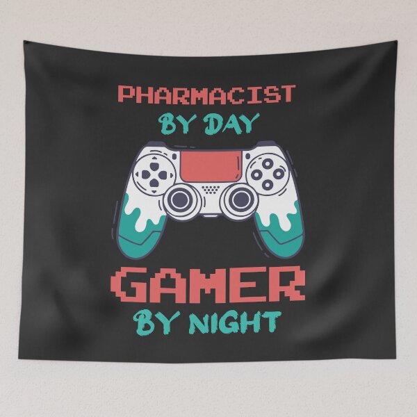 Item preview, Pharmacist By Day Gamer By Night - Funny Pharmacist quote gift idea For Men and Women designed and sold by Mmmm3344.