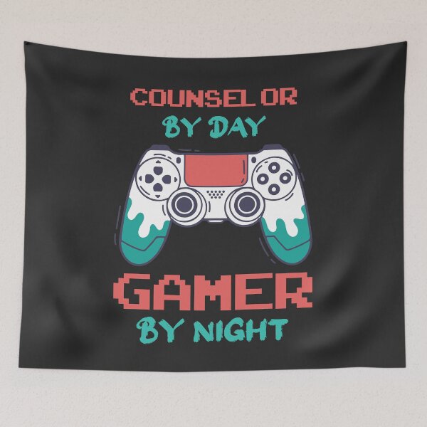 Item preview, Counselor By Day Gamer By Night - Funny Counselor quote gift idea For Men and Women designed and sold by Mmmm3344.