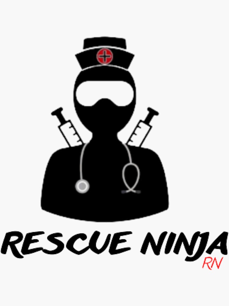 Rescue Ninja Registered Nurse Funny Sticker For Sale By Alcantara