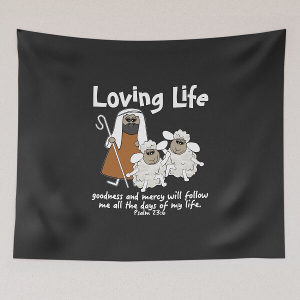 Item preview, Christian Design - Sheep with their Good Shepherd - Loving Life designed and sold by simplydesignart.