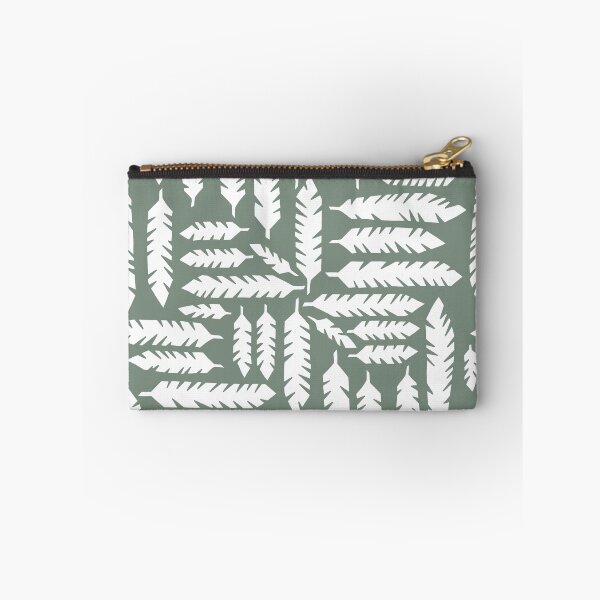 Item preview, Simple Graphic Feather Pattern, White and Green designed and sold by ArtPau.