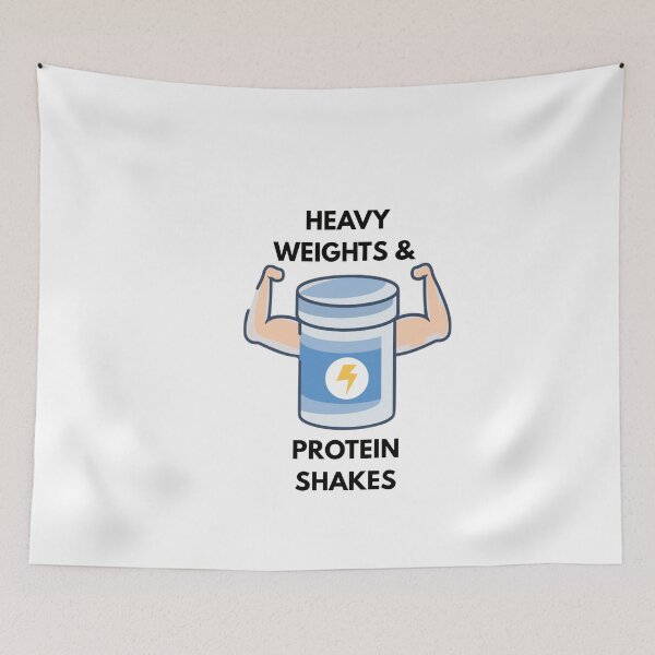 Item preview, HEAVY WEIGHTS AND PROTEIN SHAKE designed and sold by DiscoVibes.