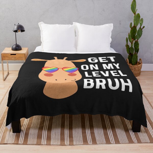 Item preview, Funny Gay Pride Stuff Teen LGBT Giraffe Get On My Level Bruh Pullover Hoodie designed and sold by Corelli87.