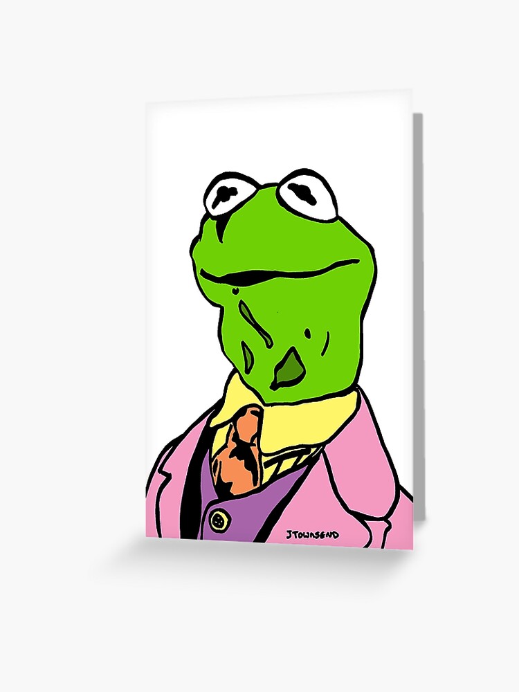 kermit the frog colour/color portrait jtownsend" greeting card by jtownsend redbubble kermit the frog colour/color