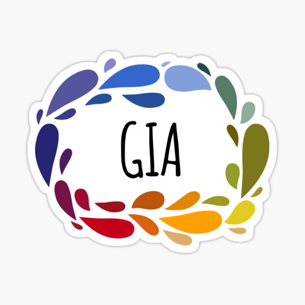 "Gia Name Cute Colorful Gift Named Gia" Sticker by kindxinn Redbubble