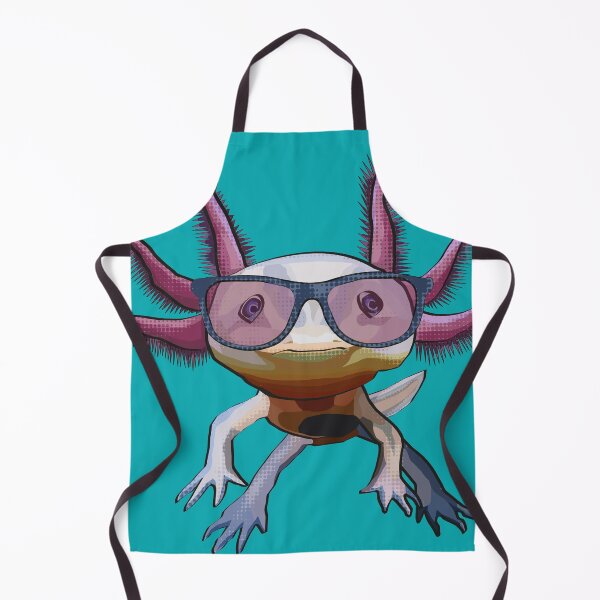 Item preview, Axolotl wearing Glasses Pink Axolotl on teal designed and sold by BeeFoxTree.
