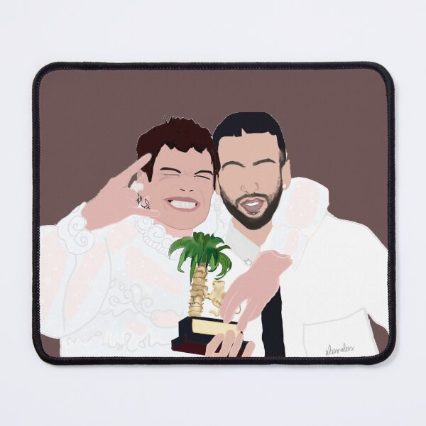 Item preview, Blanco and Mahmood Sanremo Brividi Eurovision 2022 winner Italy with trophy drawing designed and sold by alessialexx.