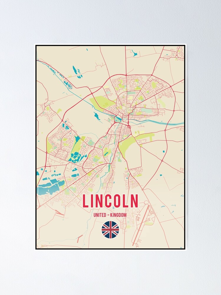 "Lincoln street map printable" Poster by PostersProf1 Redbubble