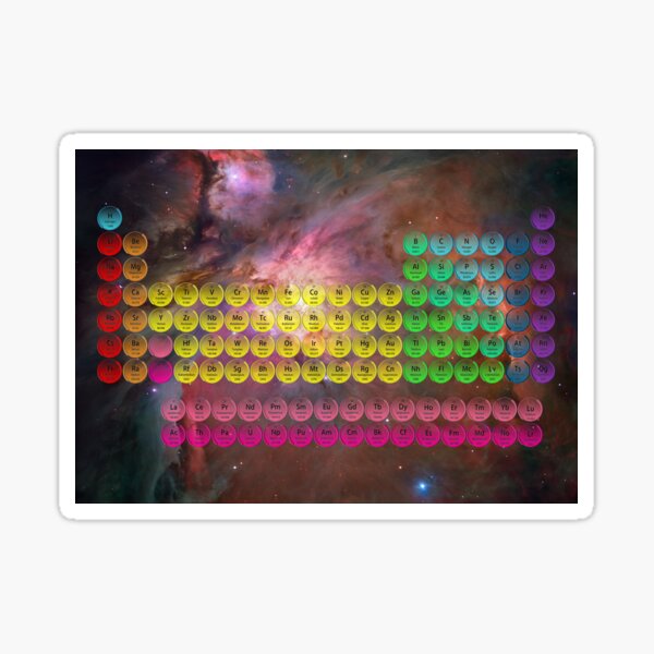 Orion Nebula Periodic Table Sticker