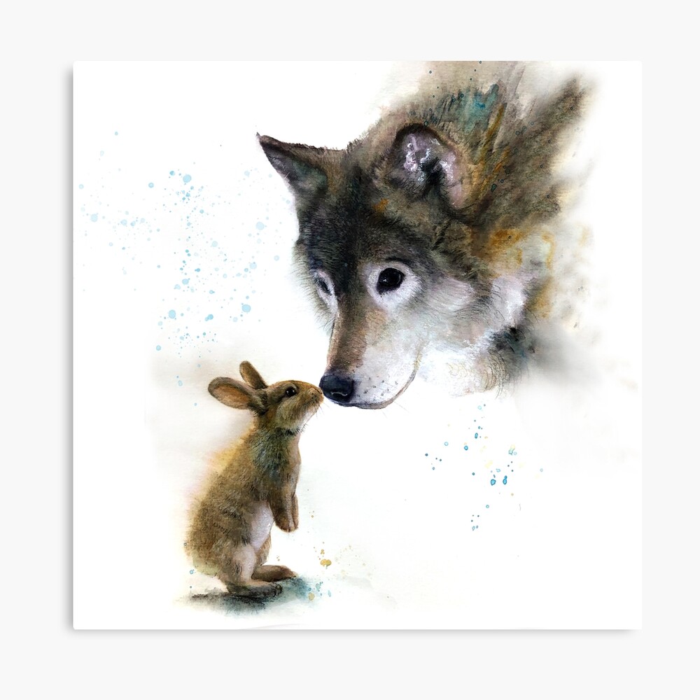 Poster mit Duo Wolf und Hase von thislia | Redbubble