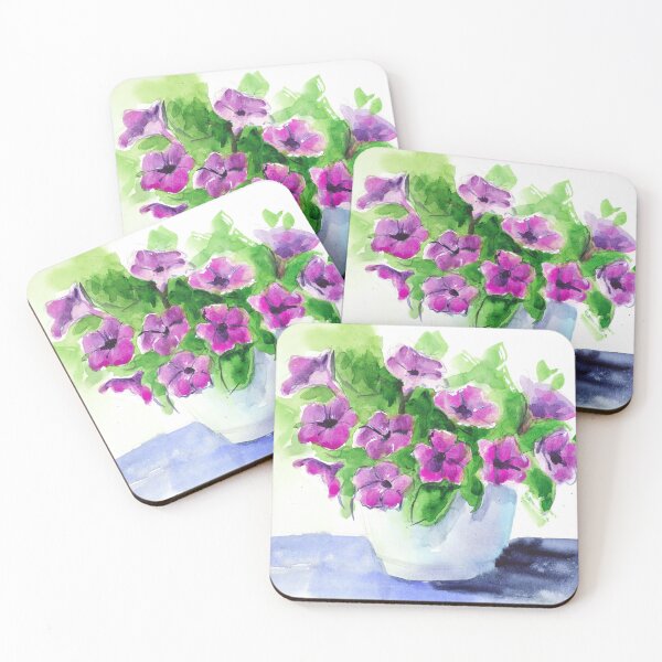 Item preview, Pink Petunia Flower Watercolor Print designed and sold by NatalyMak.