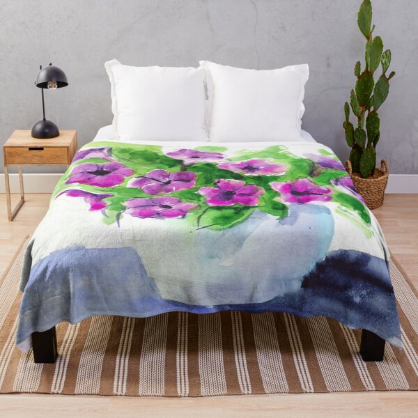 Item preview, Pink Petunia Flower Watercolor Print designed and sold by NatalyMak.