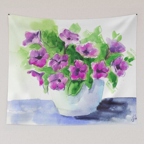 Item preview, Pink Petunia Flower Watercolor Print designed and sold by NatalyMak.