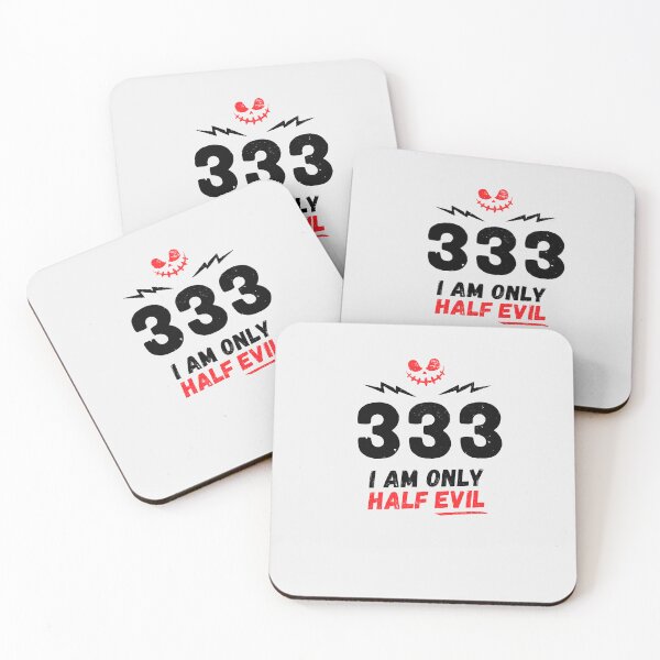 Item preview, 333 - I am only half evil, funny design, humor, 666, devil, evil  designed and sold by rattob.
