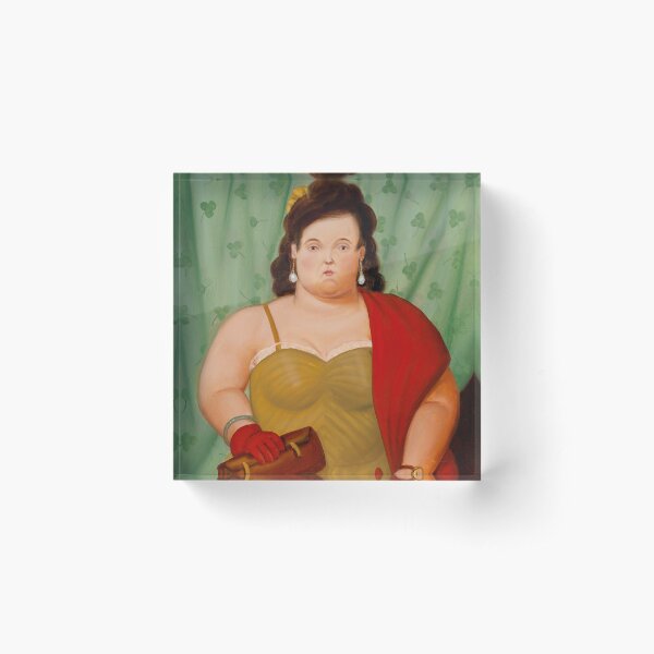 Fernando Botero - Woman with her Purse Acrylic Block