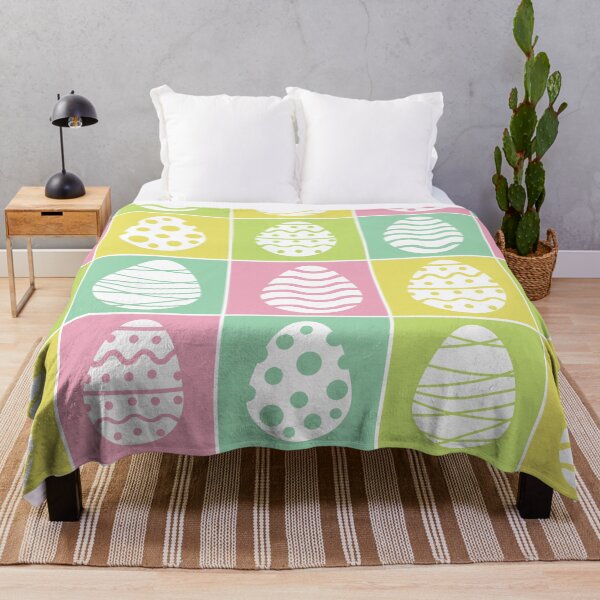 Item preview, Easter eggs checkered pattern on green, yellow and pink squares designed and sold by Yasminepatterns .