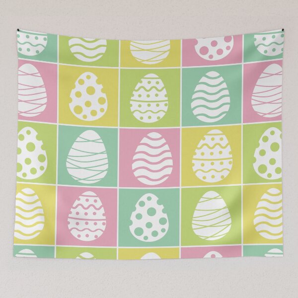 Item preview, Easter eggs checkered pattern  on green, yellow and pink squares  designed and sold by Yasminepatterns .