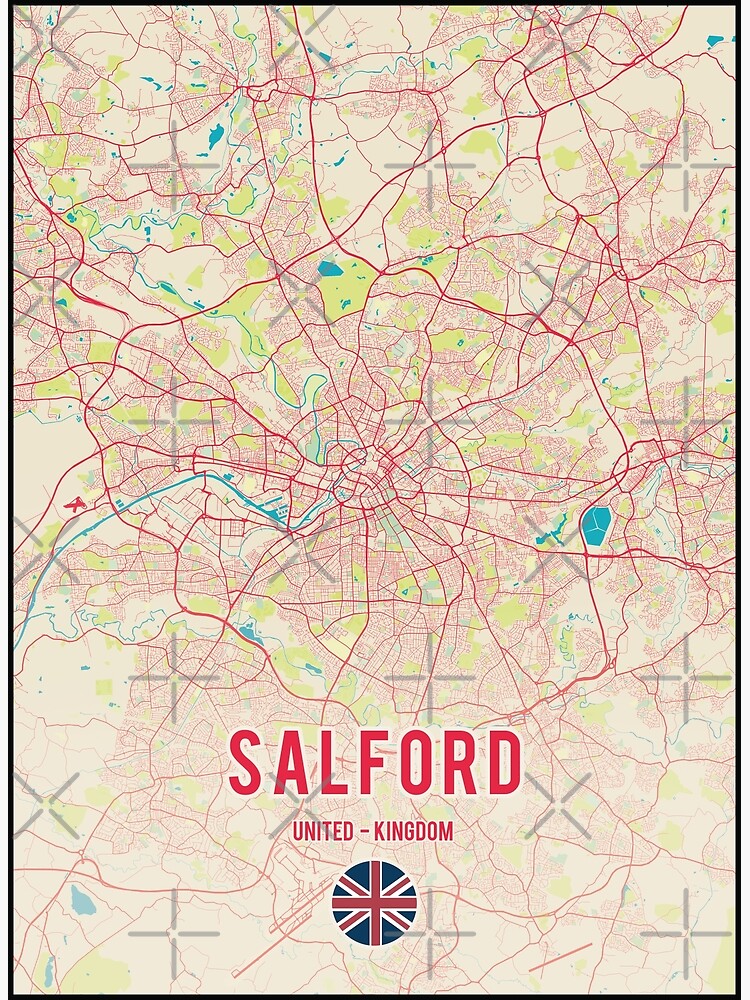 "Salford map city uk" Poster for Sale by PostersProf1 Redbubble