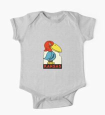 Kansas Jayhawk State Vintage Reise Aufkleber Baby Body Kurzarm