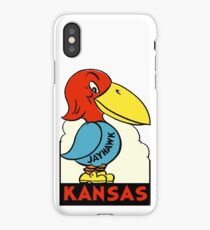 Kansas Jayhawk State Vintage Travel Decal iPhone Case