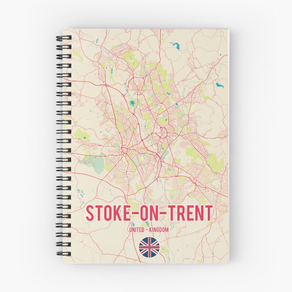 Item preview, Impresión del mapa de Stoke-on-Trent - Art déco, Arte mural designed and sold by PostersProf1.
