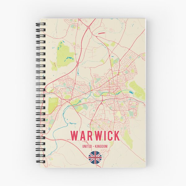 Item preview, Warwick map uk - Art deco - Wall art designed and sold by PostersProf1.