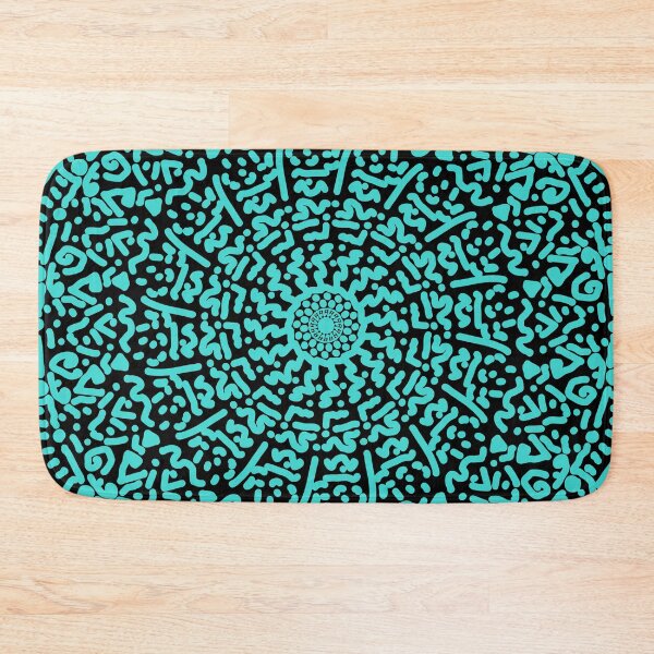 Item preview, Hand drawn mandala doodle glyphs turquoise edition. designed and sold by angelisart.
