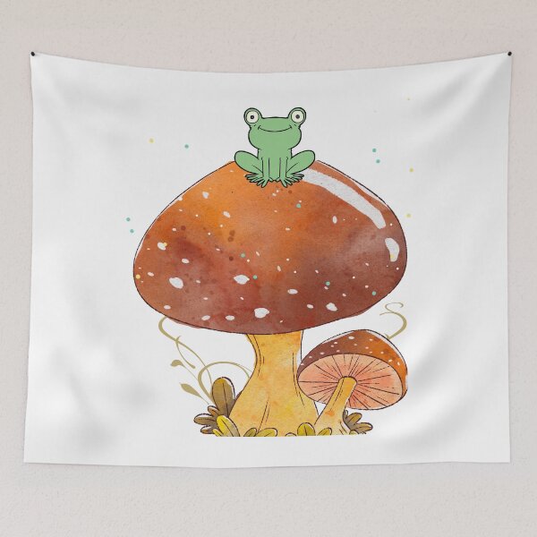 Item preview, Mushroom Fantasy Mid Century Modern MCM Shrooms Frog King designed and sold by Drnksuzys.