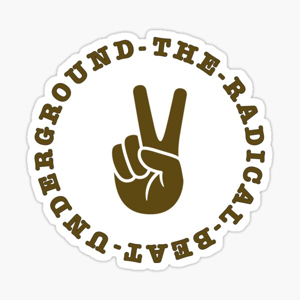 THE RADICAL BEAT UNDERGROUND - Brown Logo Sticker