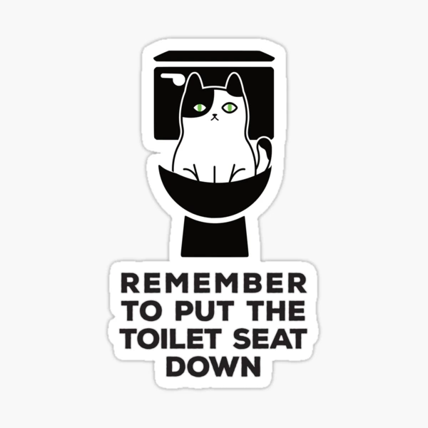 Cat Dog Toilet Seat Sticker Bathroom Wallpaper Dec... - Grandado
