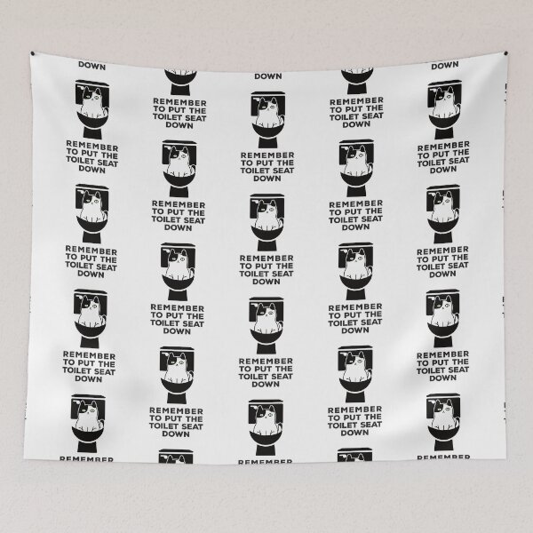 Item preview, Remember to put the Toilet Seat down - Funny Cat Bathroom Humor designed and sold by Rhu Creations.