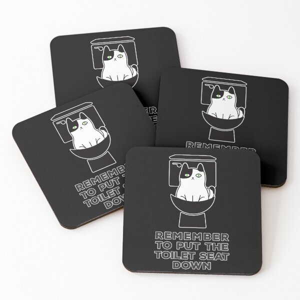 Item preview, Remember to put the Toilet Seat down - Funny Cat Bathroom Humor designed and sold by Rhu Creations.