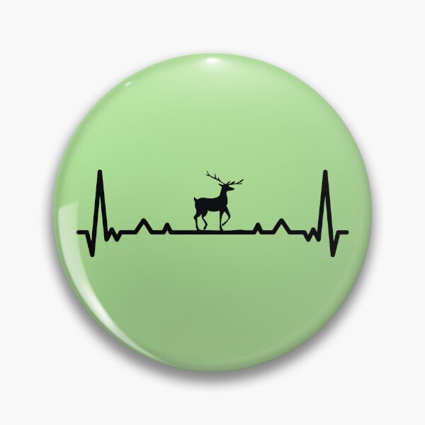 Item preview, EKG heartbeat deer mountain hiking hunter design designed and sold by Andrea-Design.