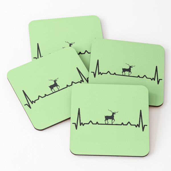 Item preview, EKG heartbeat deer mountain hiking hunter design designed and sold by Andrea-Design.