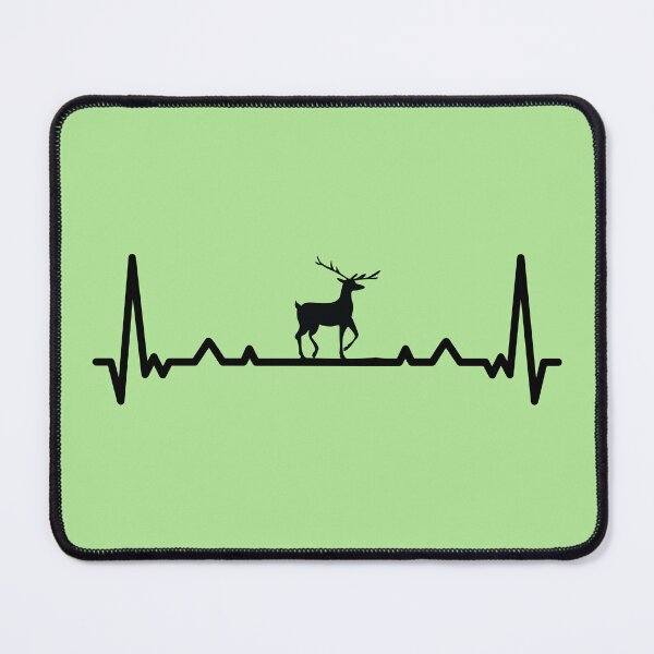 Item preview, EKG heartbeat deer mountain hiking hunter design designed and sold by Andrea-Design.
